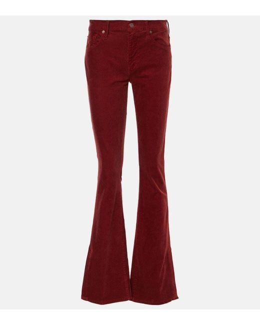 7 For All Mankind Red Mid-Rise Bootcut Jeans