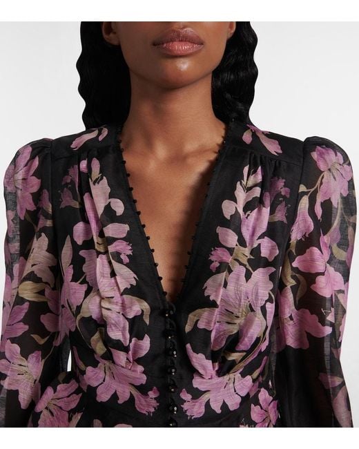 Zimmermann Purple Bedruckte Bluse Dawning