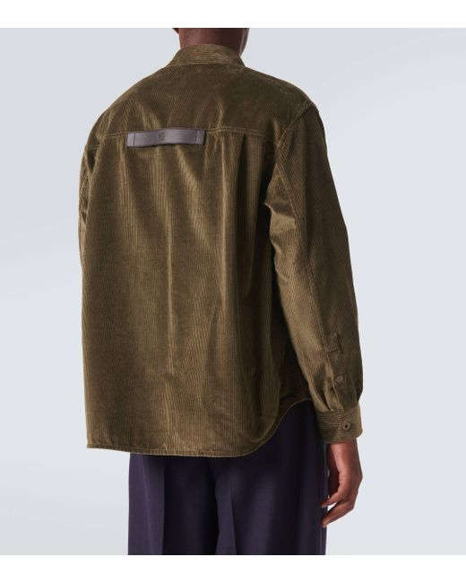 Loewe Green Cotton And Cashmere Corduroy Overshirt for men