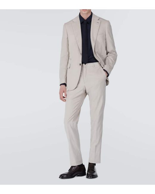 Traje Trevi De Pana De Algodon Y Cachemir Brioni de hombre de color White