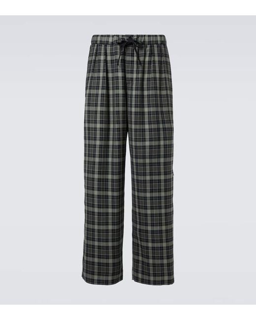 Loewe Gray Checked Wide-Leg Pants for men