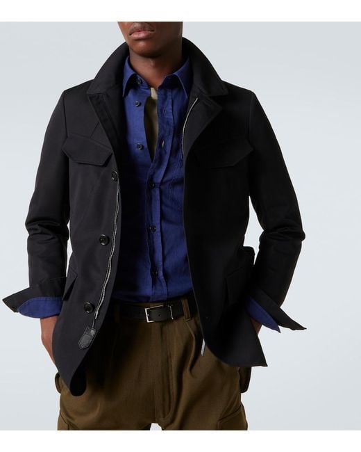 Tom Ford Blue Cotton-Blend Field Jacket for men