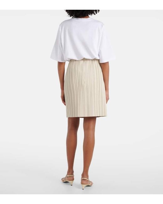 Falda Midi De Piel Plisada Rohe de color White
