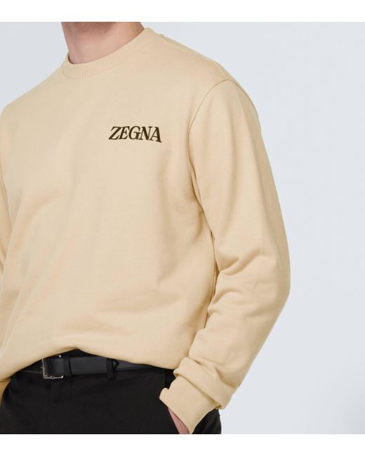 Sweat-shirt en coton a logo Zegna pour homme en coloris Natural