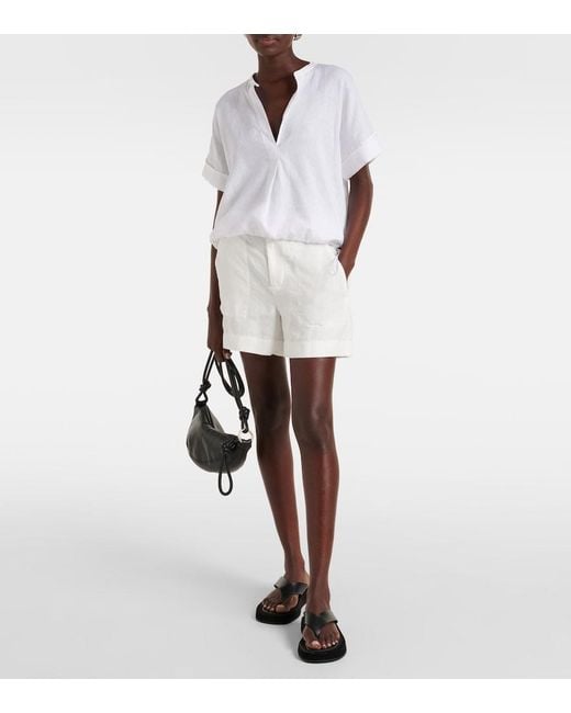 Vince White Hemp Bermuda Shorts