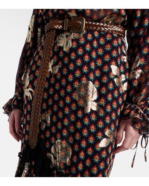 Etro Brown Braided Leather Belt