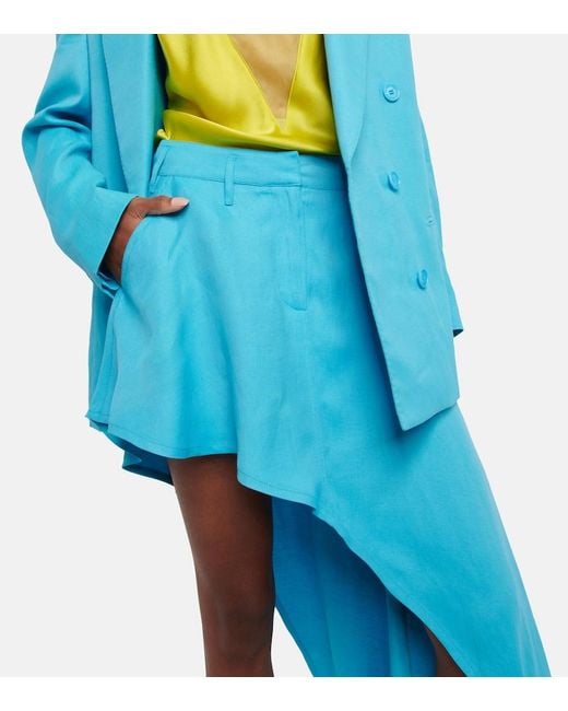 Stella McCartney Blue Asymmetric Twill Miniskirt