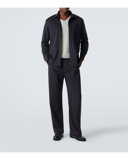 Saman Amel Black Cashmere Overshirt for men