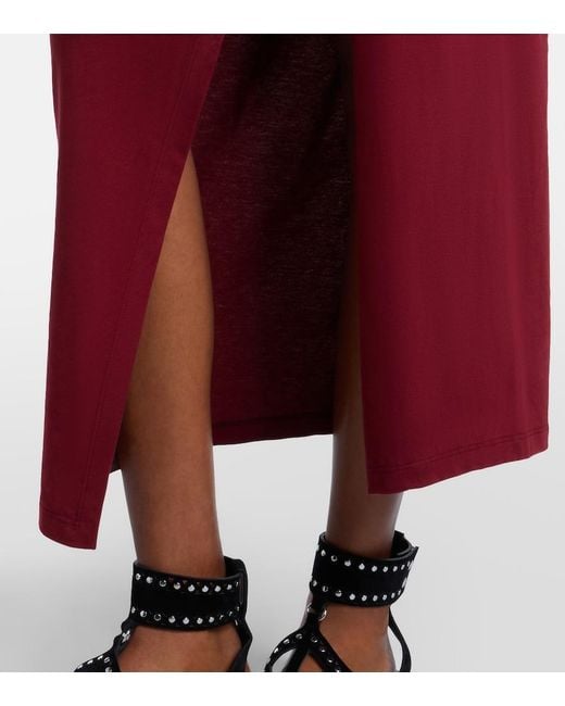 Isabel Marant Nadela Gathered Cotton Jersey Midi Dress