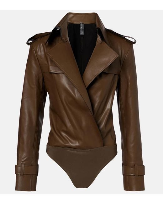 Body Cruzado Norma Kamali de color Brown