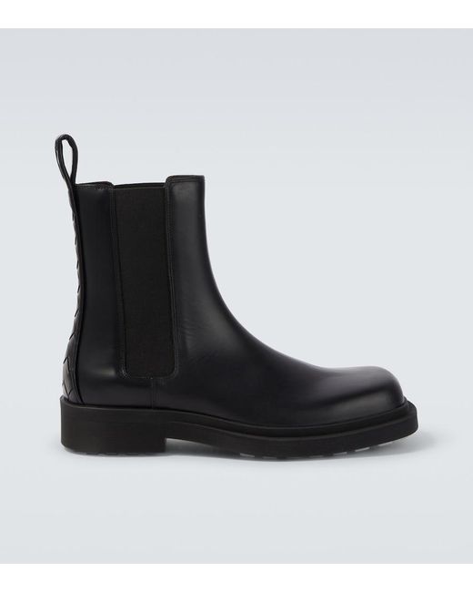 Bottega Veneta Black Ben Leather Chelsea Boots for men