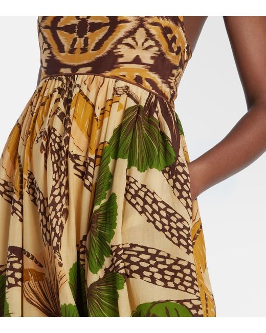 Farm Rio Metallic Maxikleid Folliage Sketch