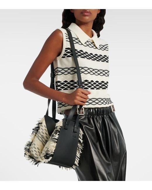 Loewe Black Bucket Bag Hammock Compact Aus Leder