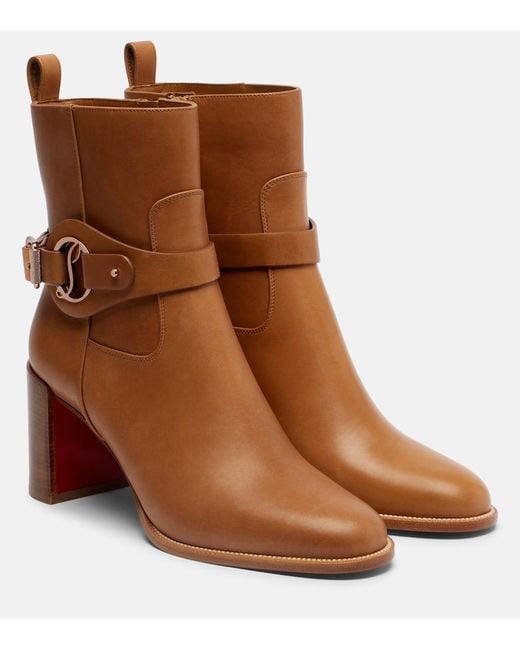 Christian Louboutin Brown Dianouchette 70 Leather Ankle Boots