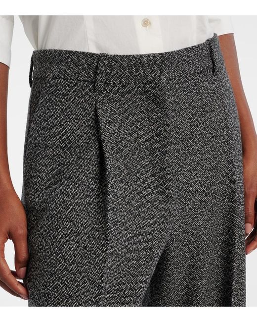 The Row Gray Mikkela Cashmere And Wool Wide-Leg Pants