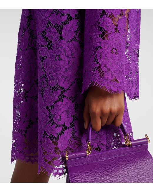 Dolce & Gabbana Purple Lace Minidress