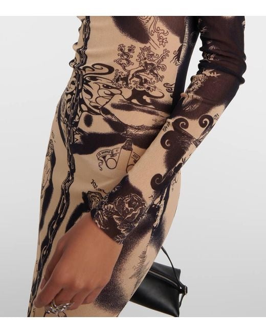 jean paul gaultier tattoo collection printed maxi dress Tattoo Collection printed maxi dress in blue - Jean Paul Gaultier
