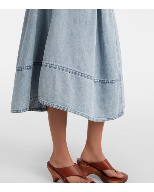 Zimmermann Blue Wandlerlust Denim Midi Skirt