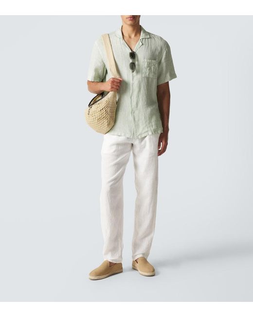 Thom Sweeney White Linen Shirt for men