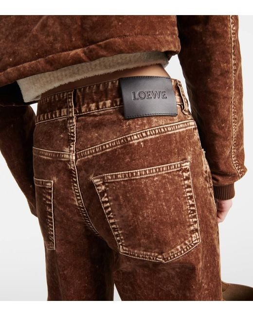 Loewe Brown Mid-Rise Wide-Leg Jeans