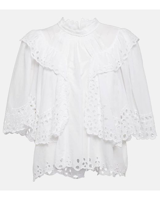 Blusa Katia de algodon bordada Isabel Marant de color White