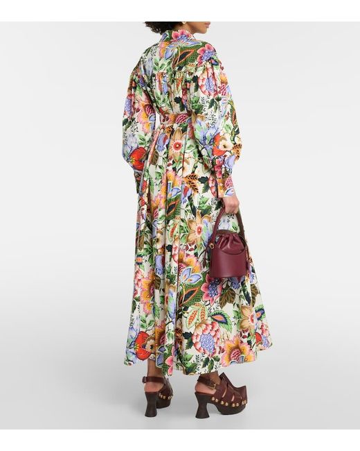 Vestido camisero midi de algodon floral Etro de color Multicolor