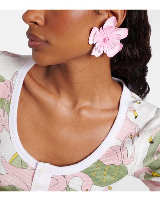 Chloé Pink Floral Clip-On Earrings