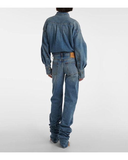 Jeans Regular A Vita Media di The Attico in Blue