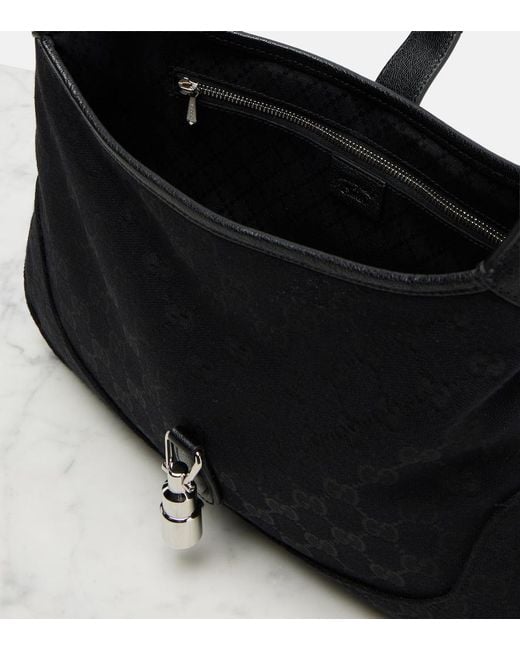 Gucci Black Jackie 1961 Small Canvas Shoulder Bag
