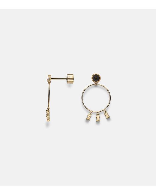 Ileana Makri Metallic 18kt Yellow Gold Hoop Earrings With Diamonds