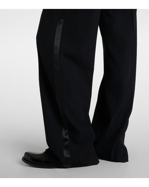 The Row Blue Felicita Wool Twill Wide-Leg Pants