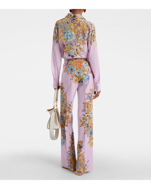 Etro Pink Silk Pants