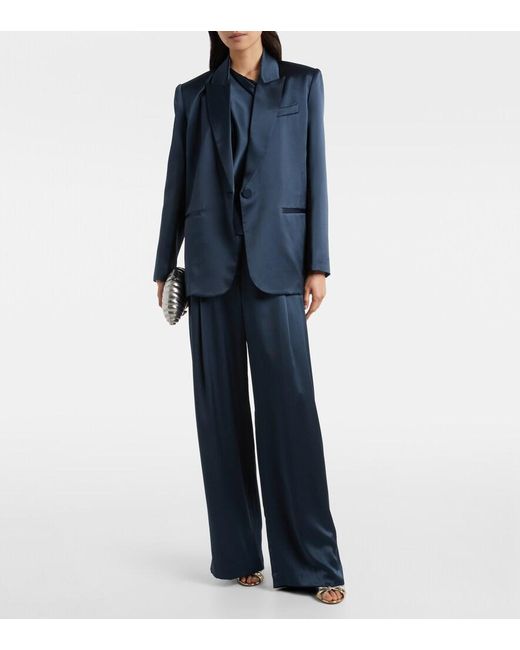The Sei Blue Oversized Silk Blazer