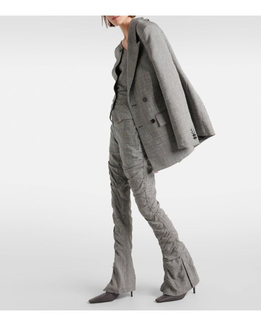Acne Gray One-shoulder Linen-blend Vest