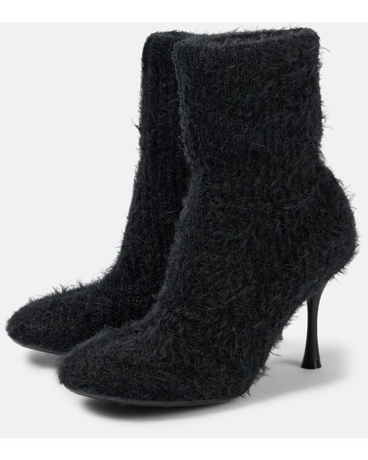 Gianvito Rossi Black 85 Knitted Bootie