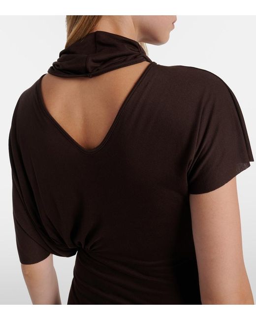 Rick Owens Purple Lilith Draped Jersey Gown