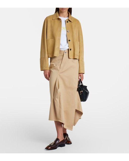 Loewe Natural Asymmetric Cotton Midi Skirt