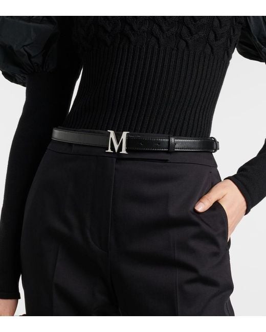 Max Mara Black Guertel Aus Leder