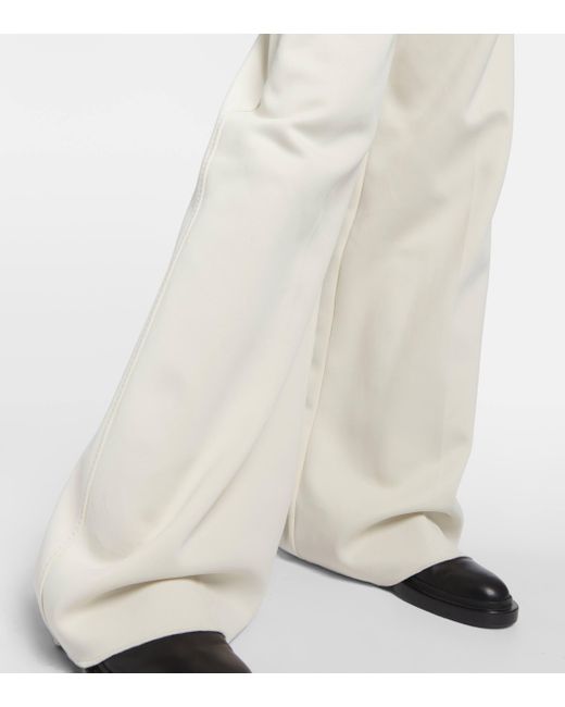 Max Mara White Zinnia Jersey Wide-leg Pants
