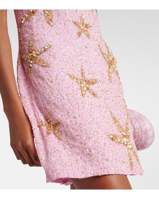 Rixo Pink Christabel Sequined Minidress