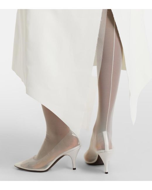 Herbert Levine White Sheer Perfection Mesh Over-The-Knee Boots