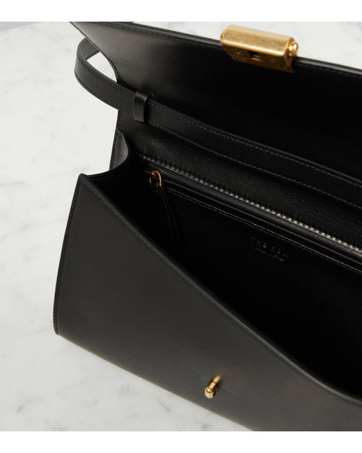 The Row Black Laurie Suede And Leather Crossbody Bag