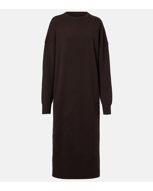 Extreme Cashmere Black N°106 Weird Short Cashmere-Blend Midi Dress