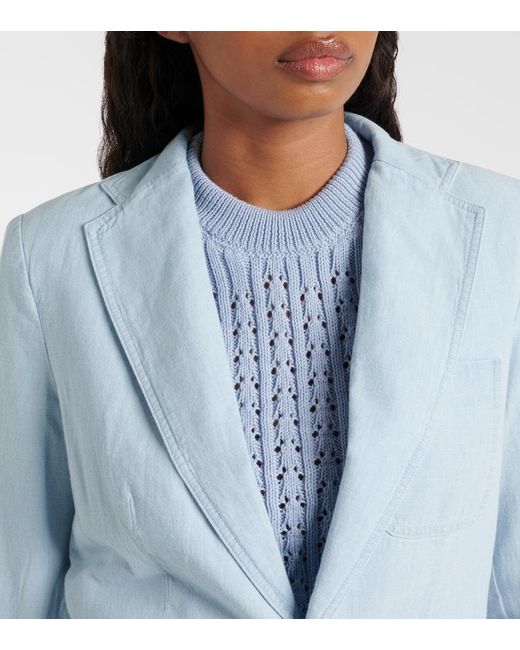 Polo Ralph Lauren Blue V-Neck Denim Blazer