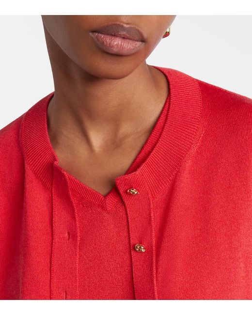 Bottega Veneta Red Knot Sweater Vest And Cardigan Set
