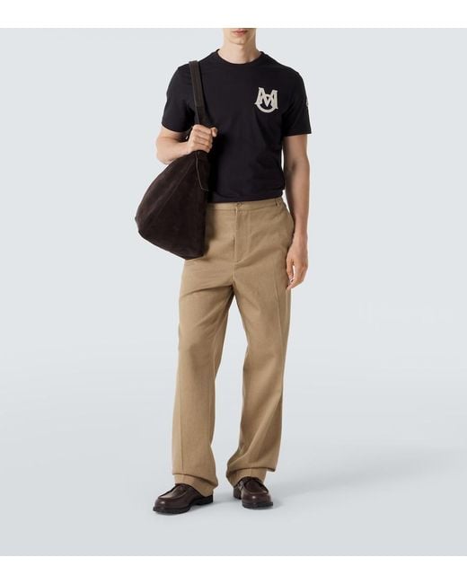 Moncler Black Logo Cotton Jersey T-Shirt for men