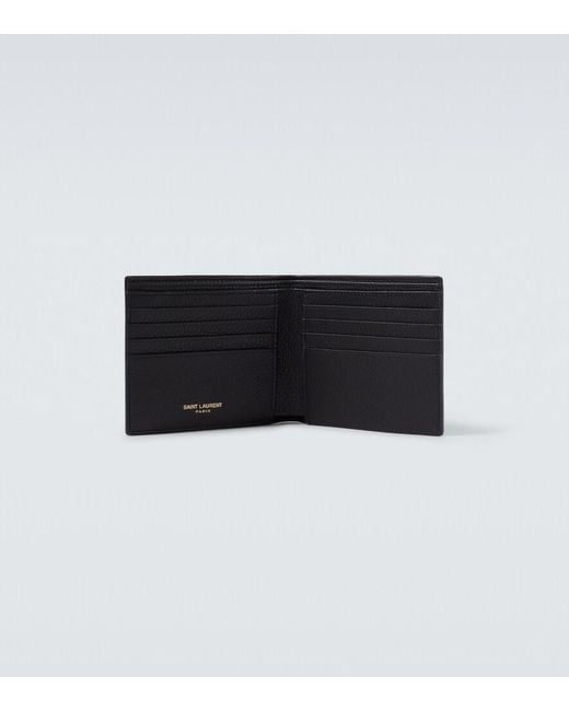 Saint Laurent Black Tiny Cassandre East/West Leather Wallet for men