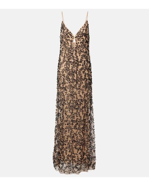 Johanna Ortiz Natural Reinvention Embellished Mesh Gown