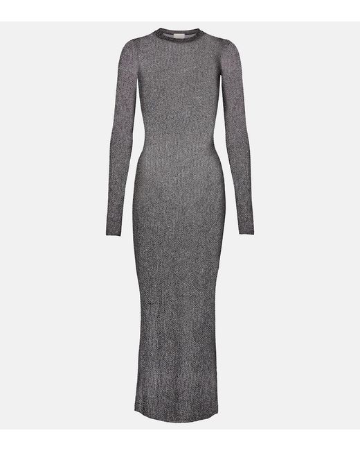 Isabel Marant Gray Fanelie Knitted Lame Maxi Dress