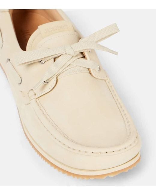 Jacquemus Natural Batto Leather Boat Shoes